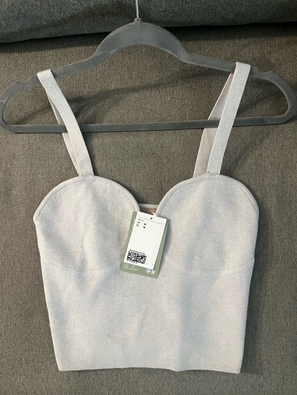 H&M Light Gray Cropped Tank Top